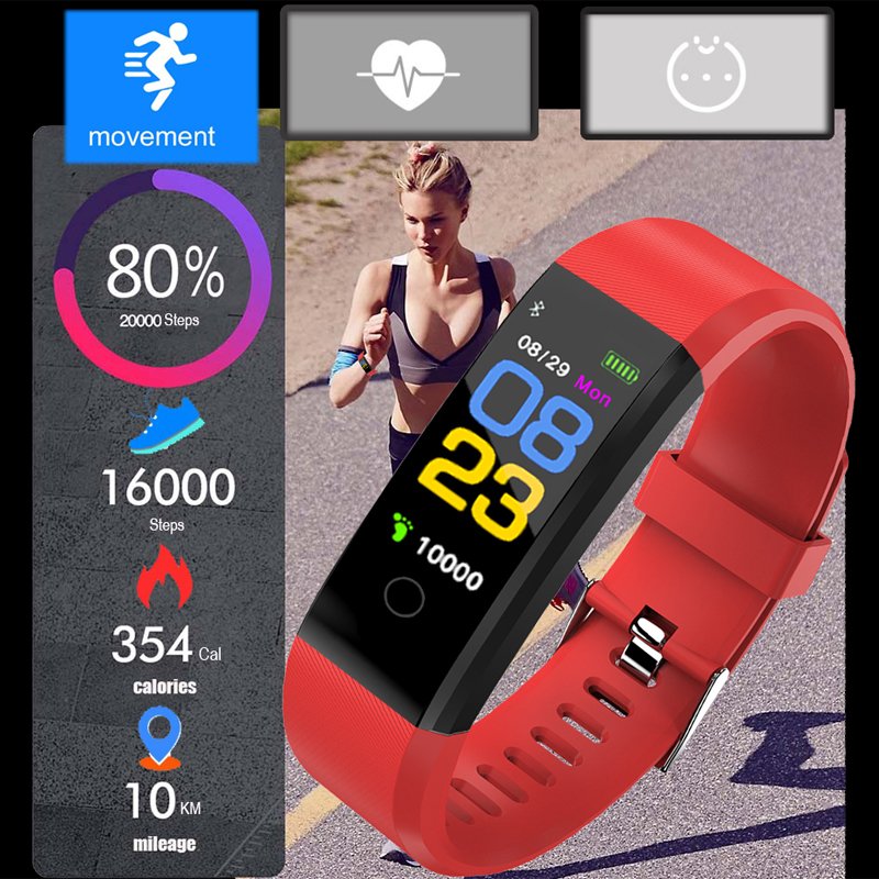 cheap 115 plus smart phones silicone sport fitness heart rate monitor band watch wristband