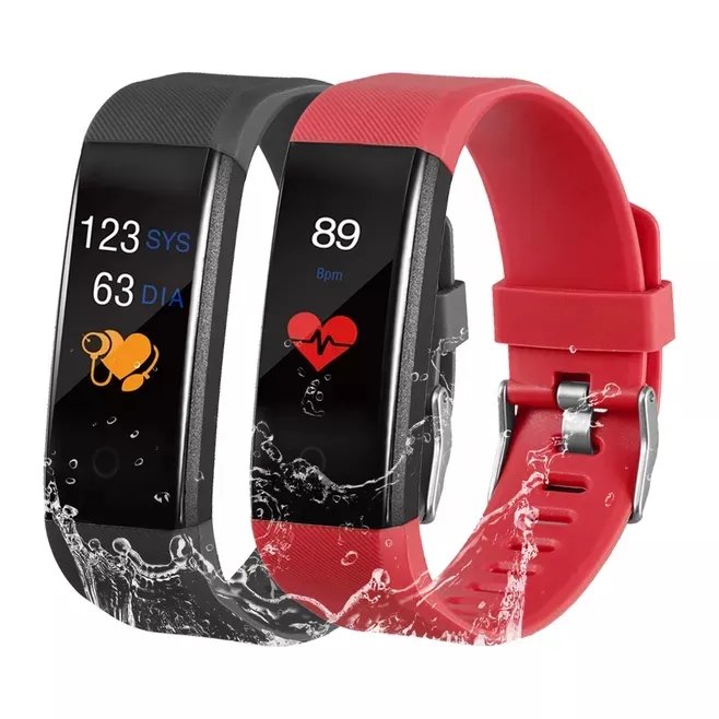 2023 Heart Rate Fit Bit Smart Band Bracelet Watch 115 plus with Step Calories Mileage Blood Pressure Sleep Monitoring