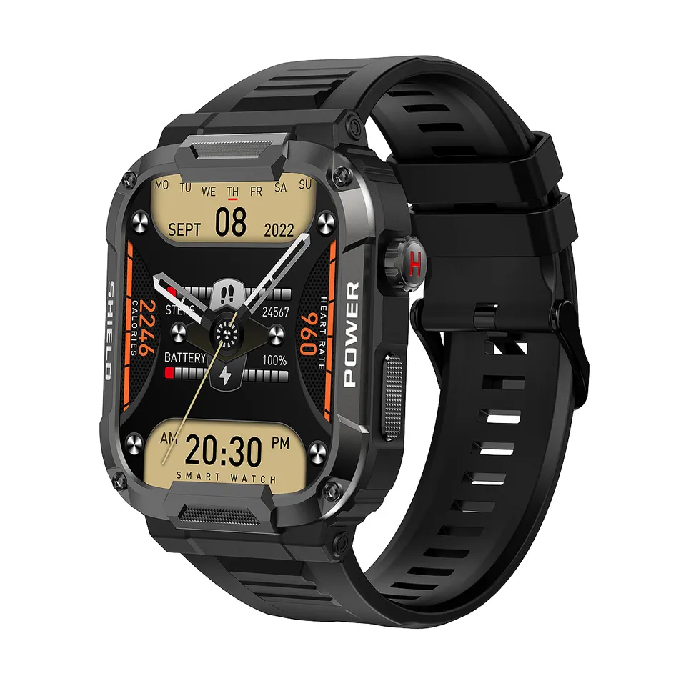 MK66 Smart Watch 1.85 Inch Touch Screen GloryFit IP68 Waterproof MK66 Rugged Smartwatch for Men Outdoor Sports