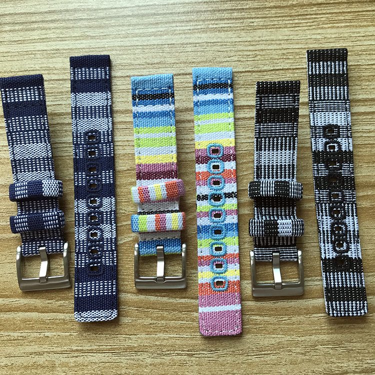 20mm 22mm Custom Canvas Fabric Sports Lady Straps For Smart Watch Apple / Huawei Honor / Panerai / Samsung / Garmin