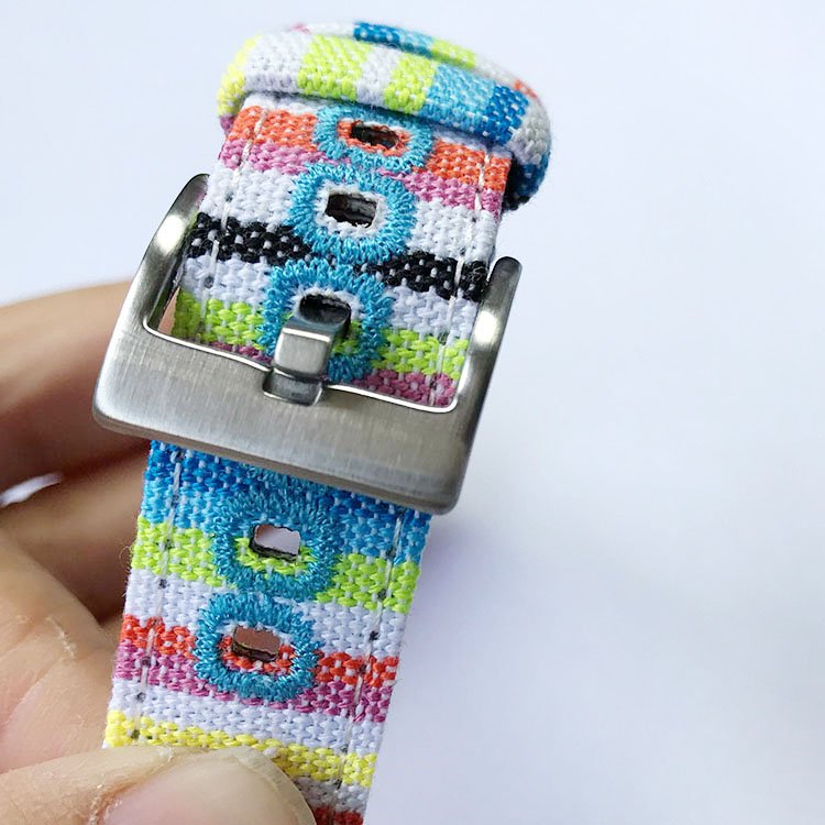 20mm 22mm Custom Canvas Fabric Sports Lady Straps For Smart Watch Apple / Huawei Honor / Panerai / Samsung / Garmin