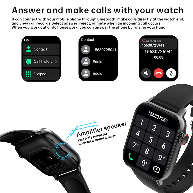 2023 New Bluetooth Answer Call Smart Watch Women Dial Call Body Temperature Fiess Sports Tracker Men Smartwatch Adult Technology