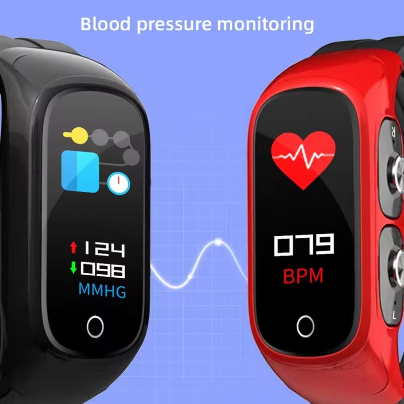N8 Newest Bt Dual Calling Earbuds 2 In 1 Tws Earphone Smart Bracelet Smart Watch With Earphone