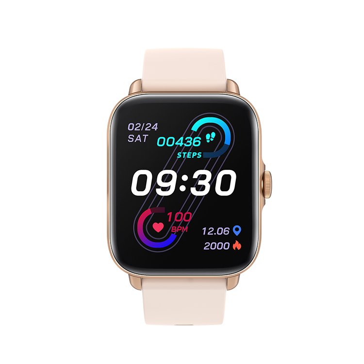 24 Hours Health Detect 1.7 Inch Rose Gold Smart Watch With BT Calling
