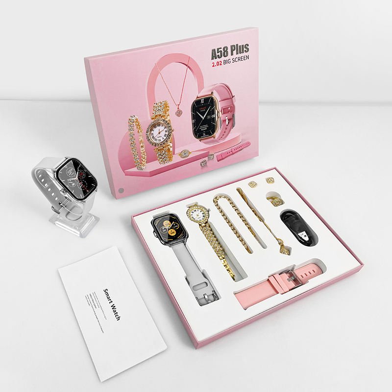 2024 ZTX Christmas Gift 8 in 1 Sport Smartwatch A58 Plus Lady Women Smart Watches Luxury Fashion Smart watch for Ladies