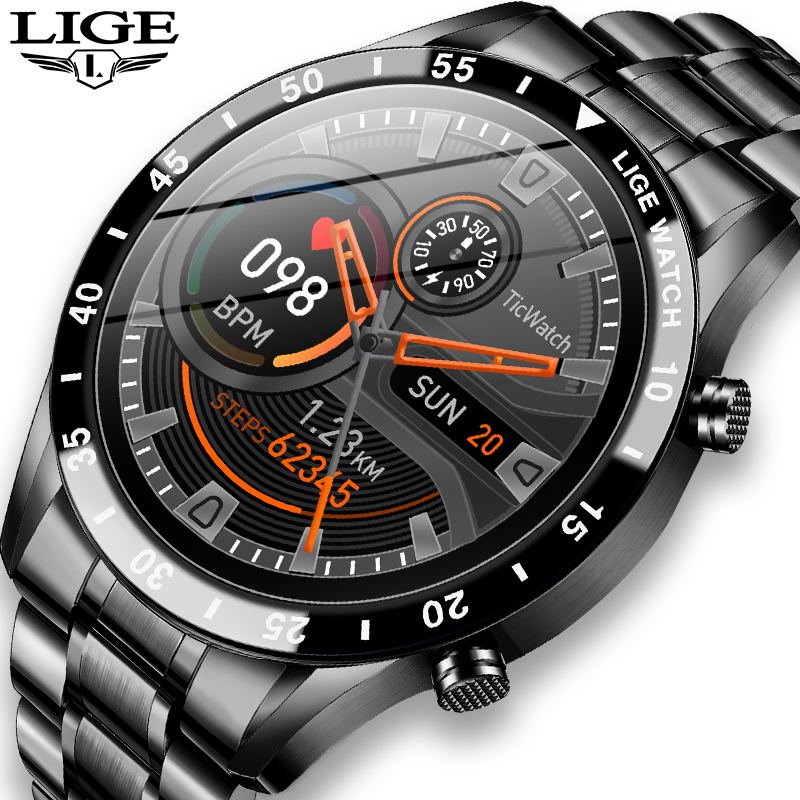 LIGE wearable devices 2024 New Smartwatch Men Full Touch Screen Fitness Watches Sport IP68 Waterproof For Smart Bracelet tracker