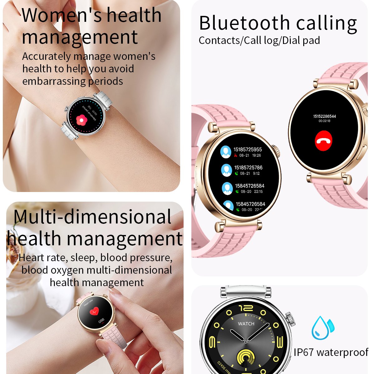 In stock Z01 Mini 2 Straps 1.27" AMOLED Lady Smartwatch Reloj inteligente 2024 BT Call Fitness tracker Smart watch for women