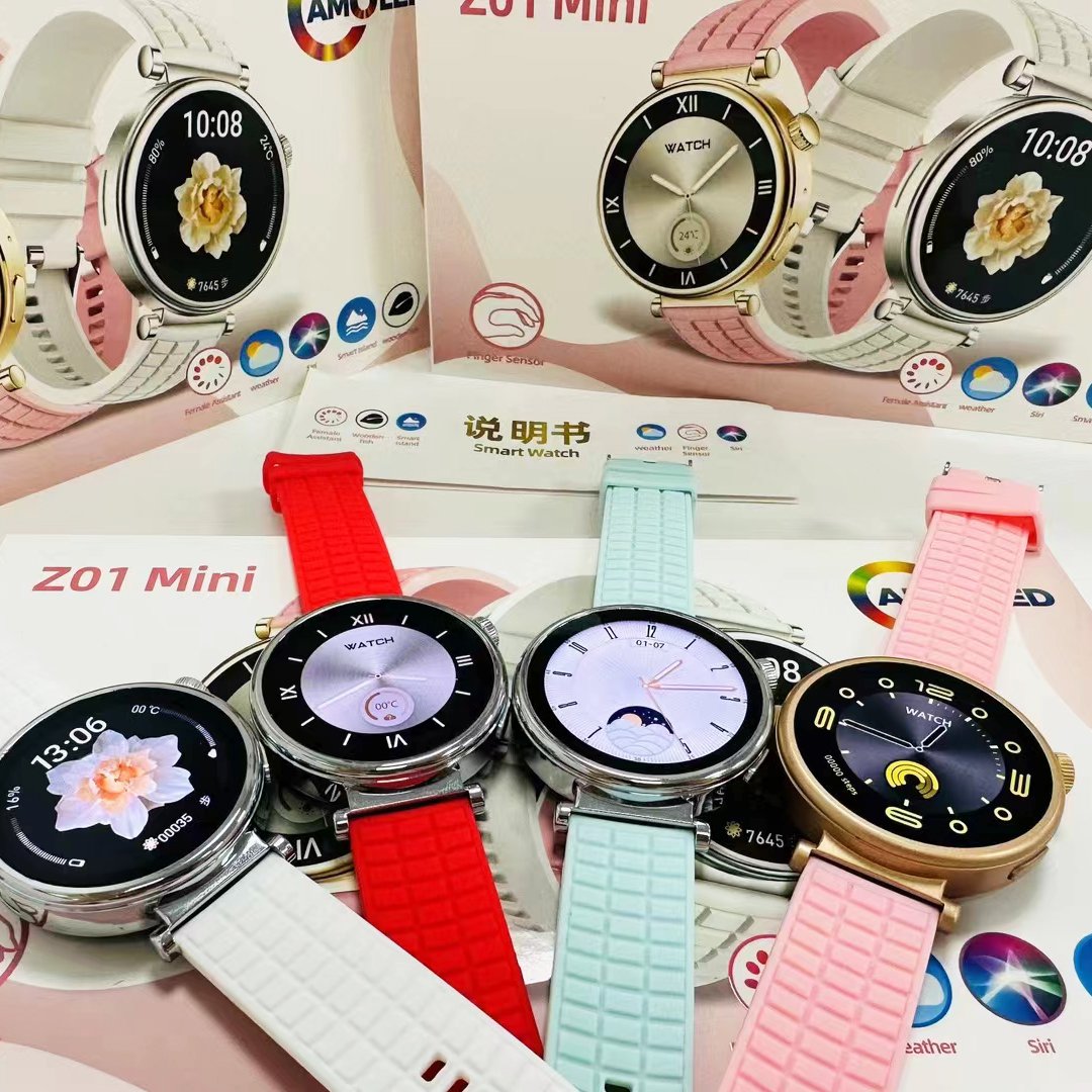 In stock Z01 Mini 2 Straps 1.27" AMOLED Lady Smartwatch Reloj inteligente 2024 BT Call Fitness tracker Smart watch for women