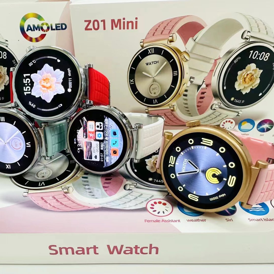 In stock Z01 Mini 2 Straps 1.27" AMOLED Lady Smartwatch Reloj inteligente 2024 BT Call Fitness tracker Smart watch for women