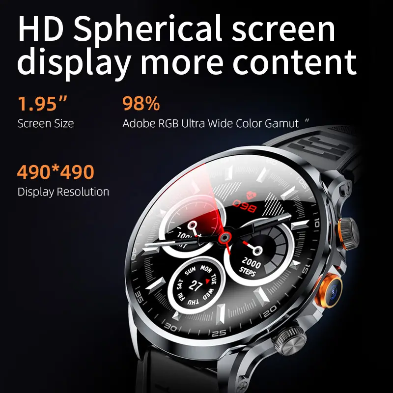 H18 4G Android Smartwatch 3G+32G 2024 WIFI GPS Montres Reloj inteligentes Heart rate H18 Smart watch with Sim card and Camera