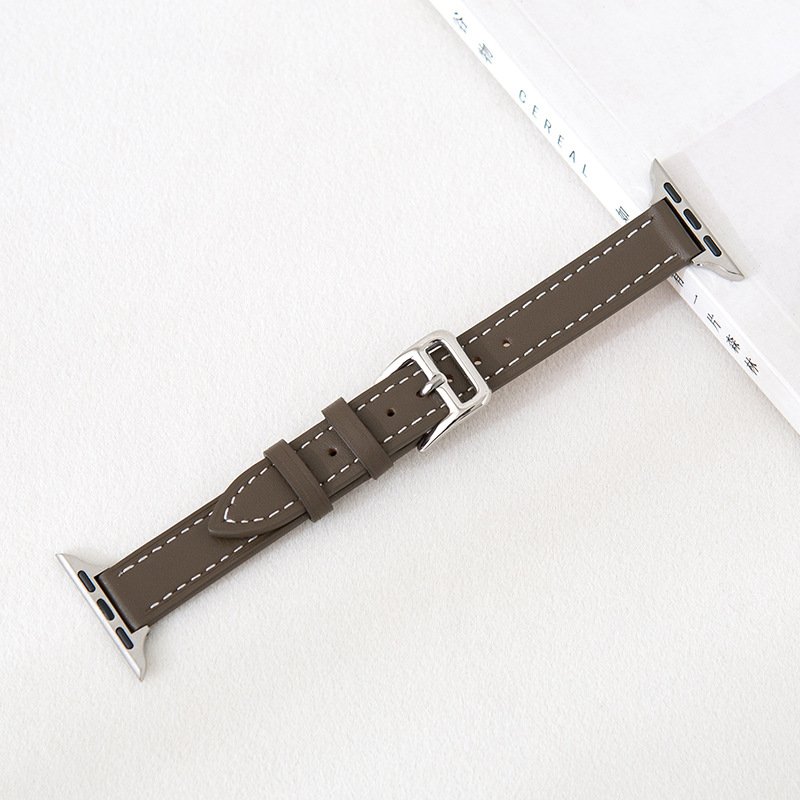 Fine Strap Smart Watch Strap Cow Leather Sport Women for Apple Watch 8 Head Layer Opp Bag Fashion Light Weight Watchband Leather