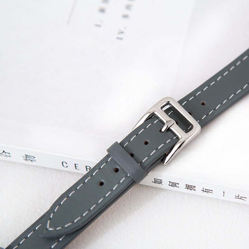 Fine Strap Smart Watch Strap Cow Leather Sport Women for Apple Watch 8 Head Layer Opp Bag Fashion Light Weight Watchband Leather
