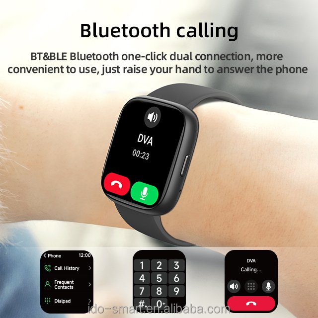 2024 IDW26 Premium 1.83"HD TFT+LCD Fashion Smart watch Health Tracker Multi-sport BT Call&Answer IP68 waterproof for iSO&Android