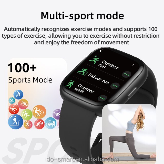 2024 IDW26 Premium 1.83"HD TFT+LCD Fashion Smart watch Health Tracker Multi-sport BT Call&Answer IP68 waterproof for iSO&Android