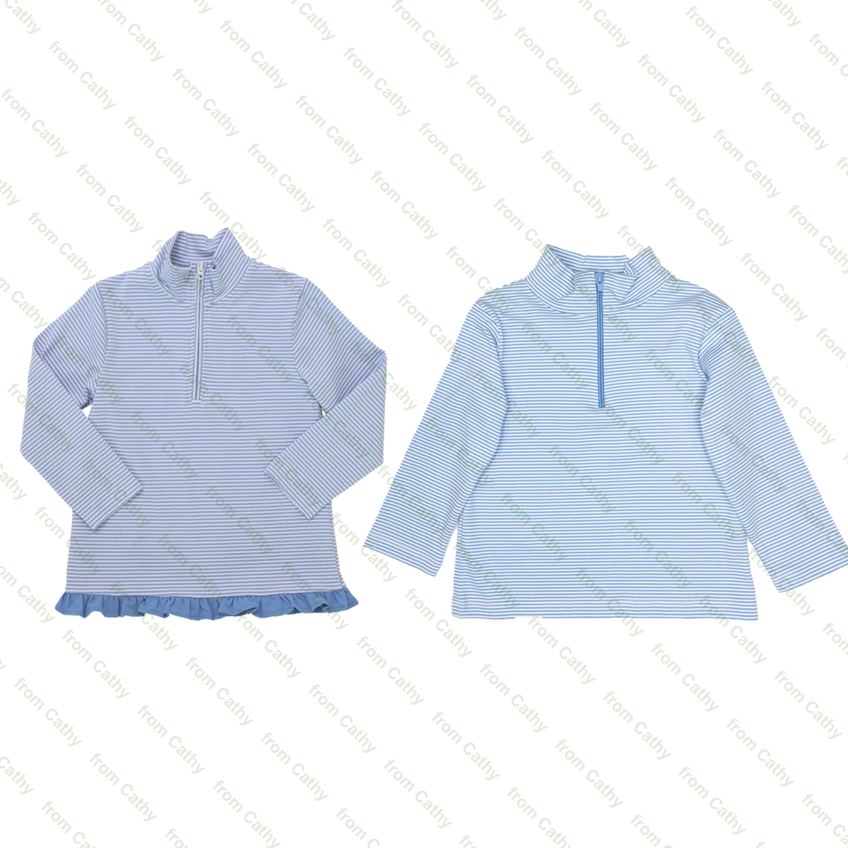 Blue stripe monogram cotton kids boys t shirts set long sleeve pullover toddler baby boys winter outfits