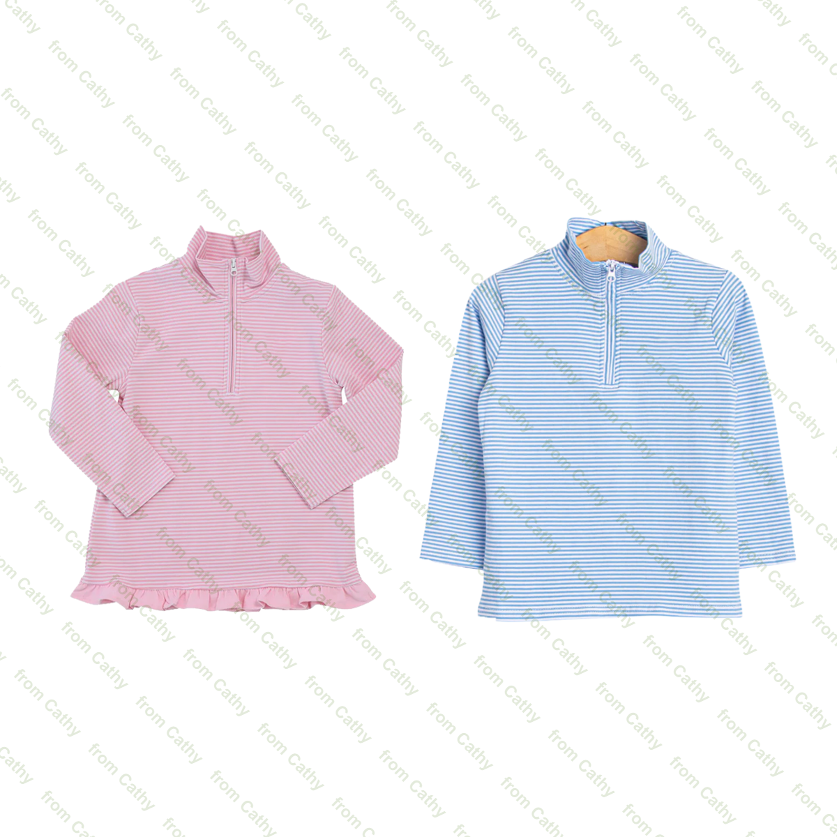 Blue stripe monogram cotton kids boys t shirts set long sleeve pullover toddler baby boys winter outfits