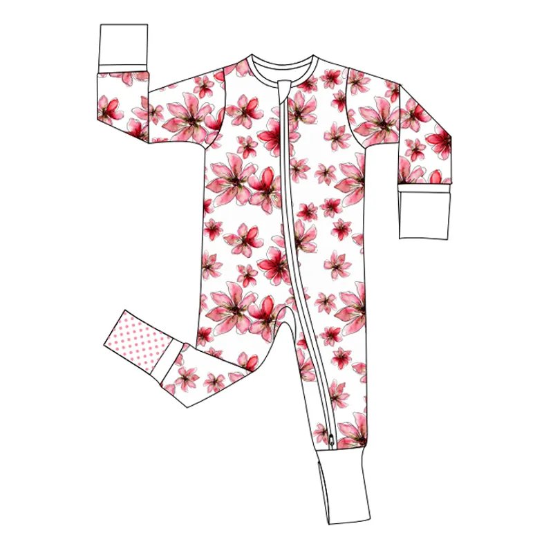 Custom Newborn Baby Infant Organic 95% Bamboo 5% Spandex Onesie Rompers Clothes Toddler Kid Pajamas Sleepwear Clothing For Baby