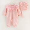 Long Sleeve Baby Romper Set with Hat Baby Girl Clothes Infant Toddler Romper Bodysuit Jumpsuit Oneise Babay Sleeping Bag