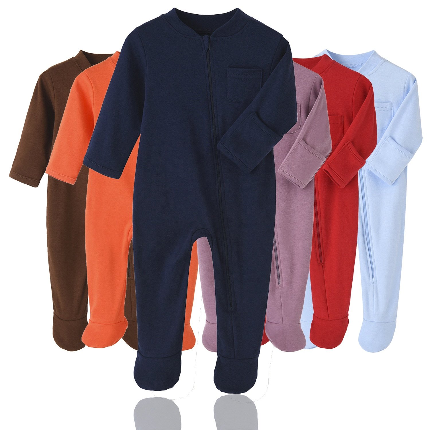 OEM ODM Newborn Infant Toddler Boy Girl Oganic Cotton Pajamas Footie Baby Romper with Zipper