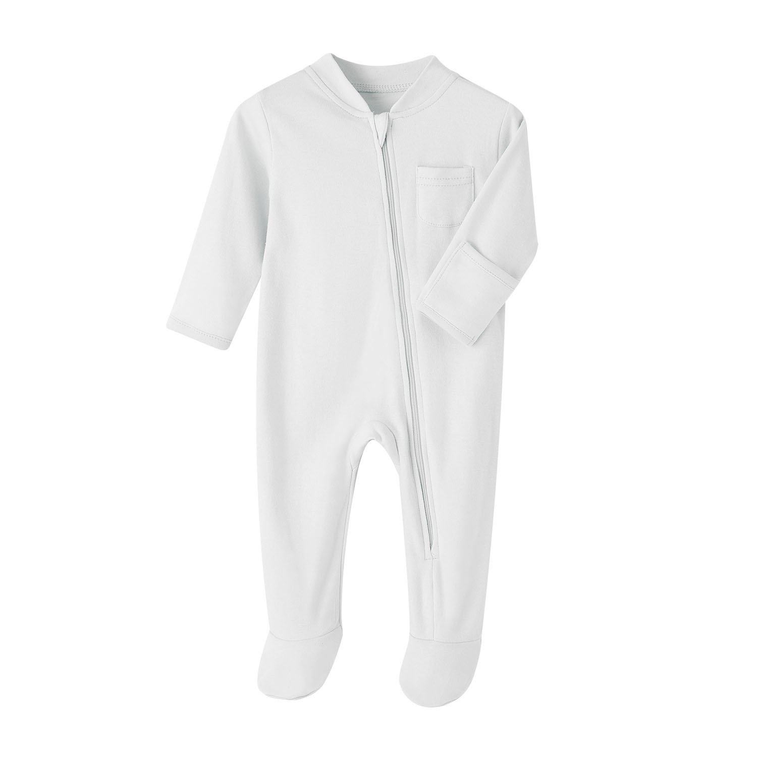 OEM ODM Newborn Infant Toddler Boy Girl Oganic Cotton Pajamas Footie Baby Romper with Zipper