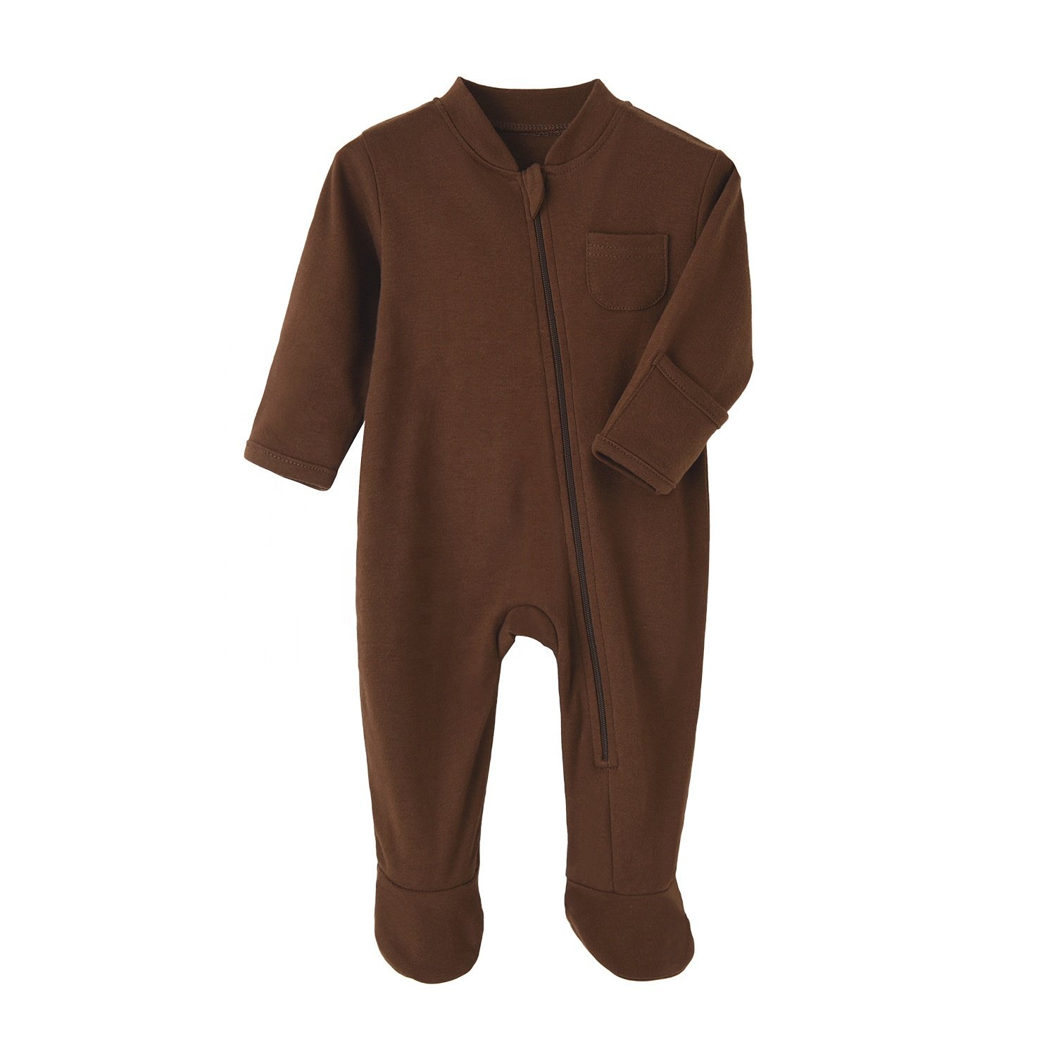 OEM ODM Newborn Infant Toddler Boy Girl Oganic Cotton Pajamas Footie Baby Romper with Zipper