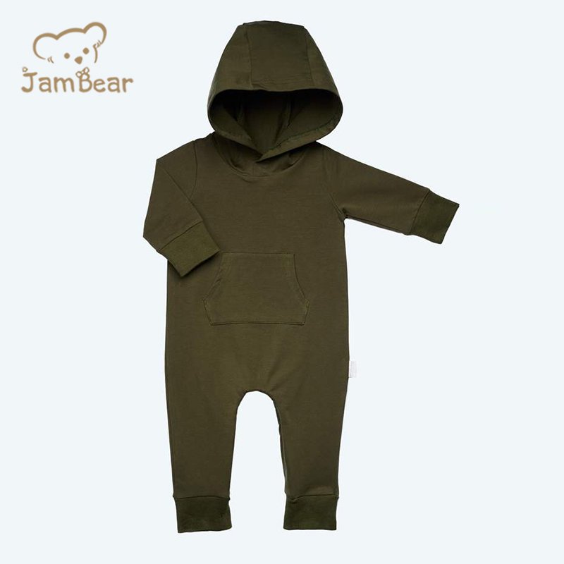 Organic Baby Sleeper cotton toddler hooded Long Sleeve baby hoodie romper baby onesie with zipper newborn sleep suit jumpsuit
