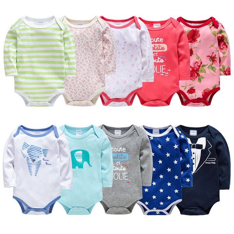 Organic Cotton Newborn Girl Clothes Bodysuit Ropa Mameluco De Vetement Barboteuse Bebe 100% Coton Long Sleeve Baby Boy Romper