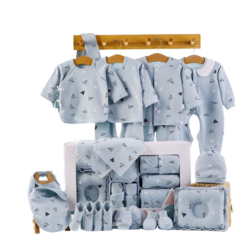 18PCS 100%cotton multi color baby accessories matching baby pajamas newborn gift box set newborn 0-6M knit baby clothes girls