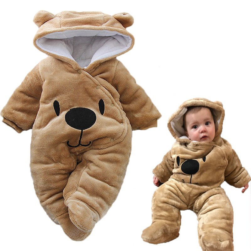 WUDIMIQI Winter Fleece Baby Rompers Long Sleeve Newborn Coat Jumpsuit Baby Clothes Boy Girl Clothing Soft Infant