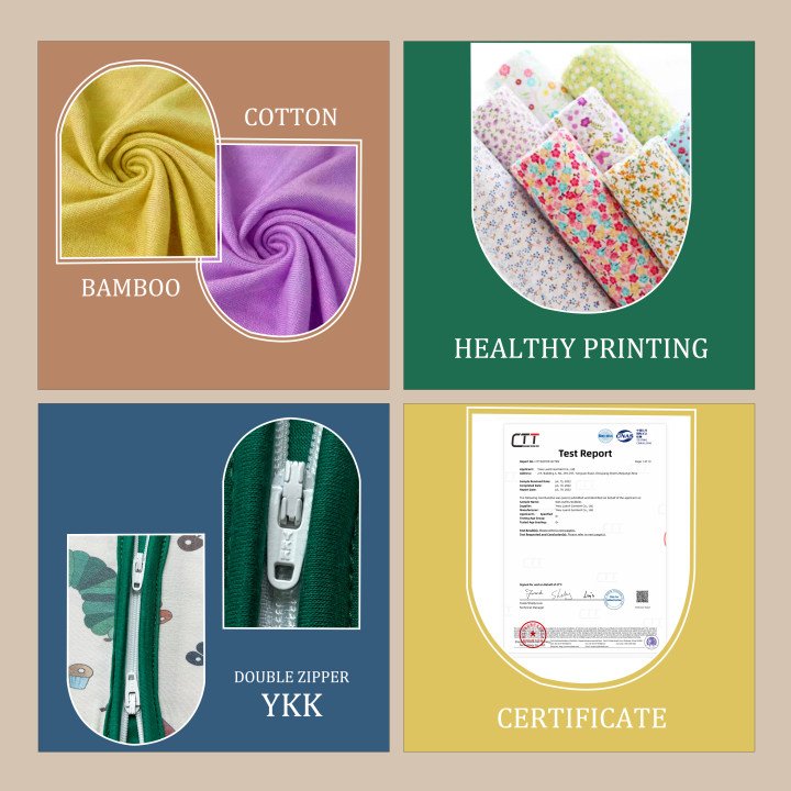 Custom Printing Bamboo Newborn design Bebe Clothes Baby Bamboo Zippers Romper Pajamas children onesie zipper cotton
