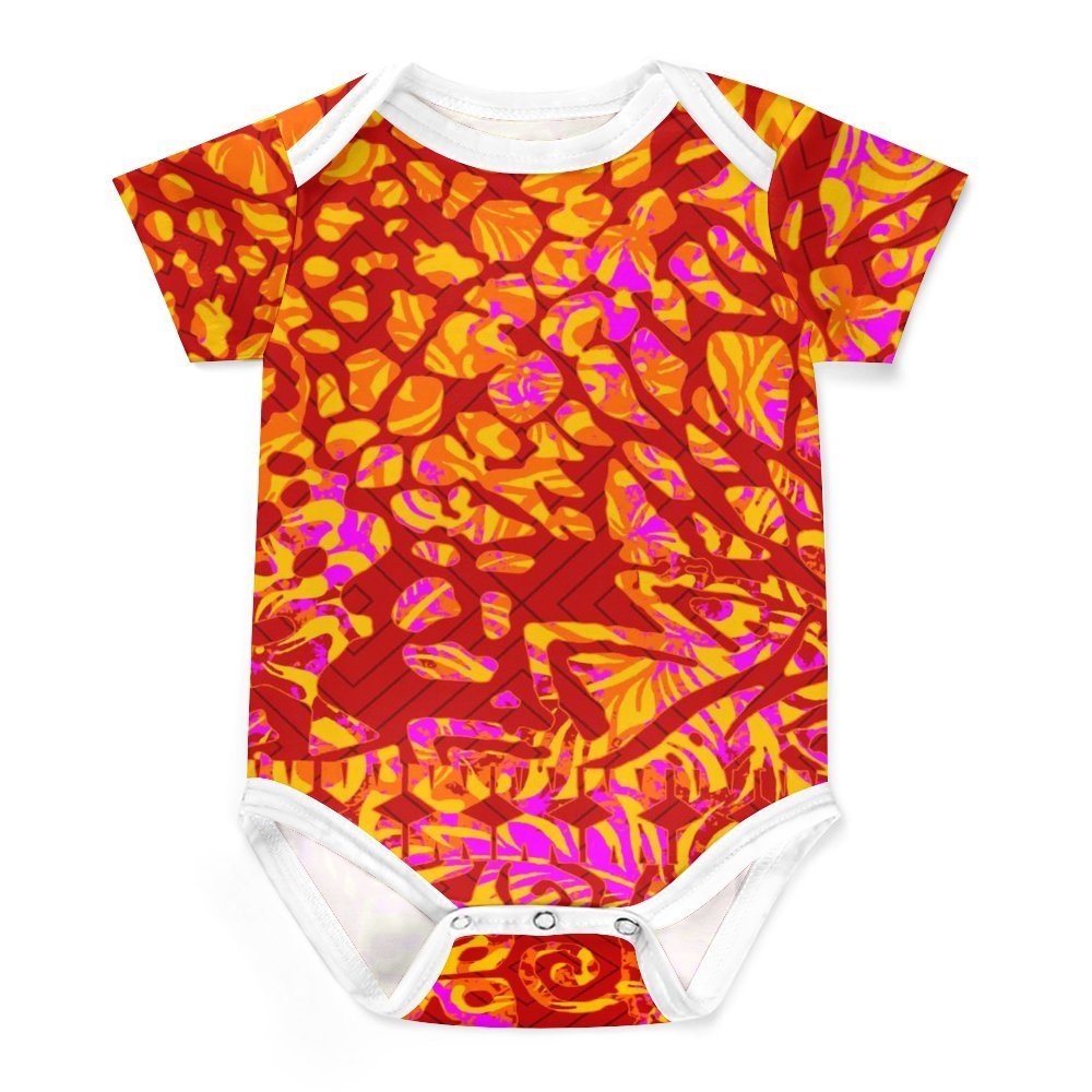 Wholesale Custom Samoa Polynesian Baby Clothes Hawaii Print Cute Baby Rompers Short Sleeved Summer Infant Boys' Jumper Clothing