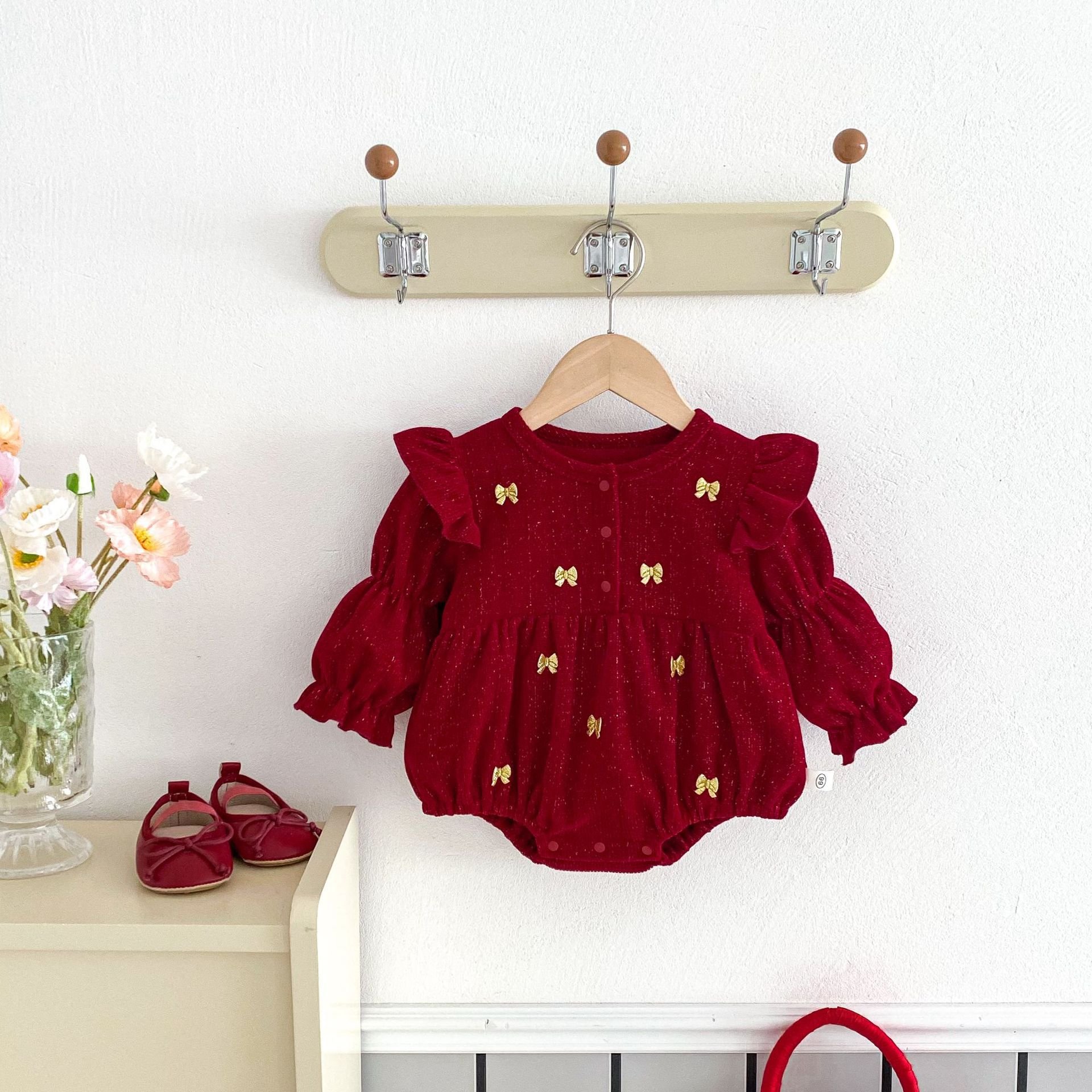 Baby Cute Bodysuit 0-2 Years Old Autumn One-Year-Old Dress Baby Girl Festival Baby Romper