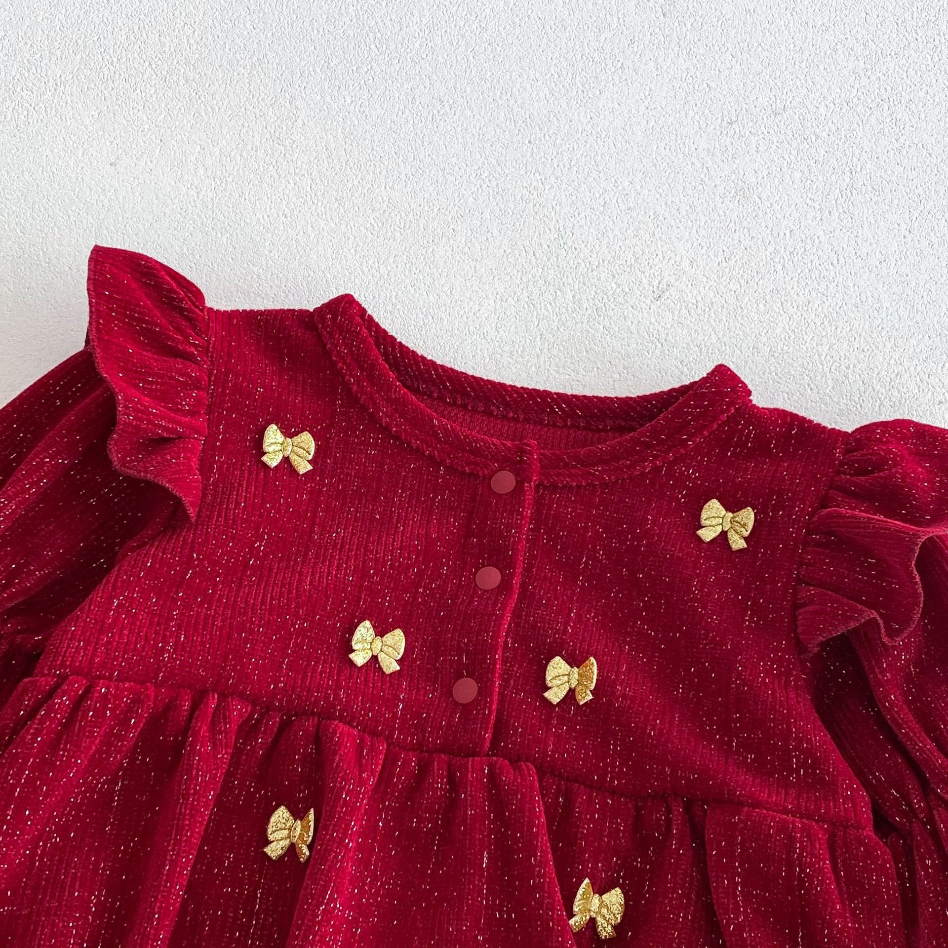 Baby Cute Bodysuit 0-2 Years Old Autumn One-Year-Old Dress Baby Girl Festival Baby Romper