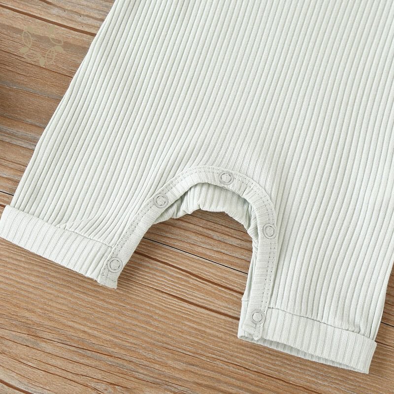 Organic cotton ribbed baby romper eco friendly short sleeve ribbed summer onesie sustainable infants rompers