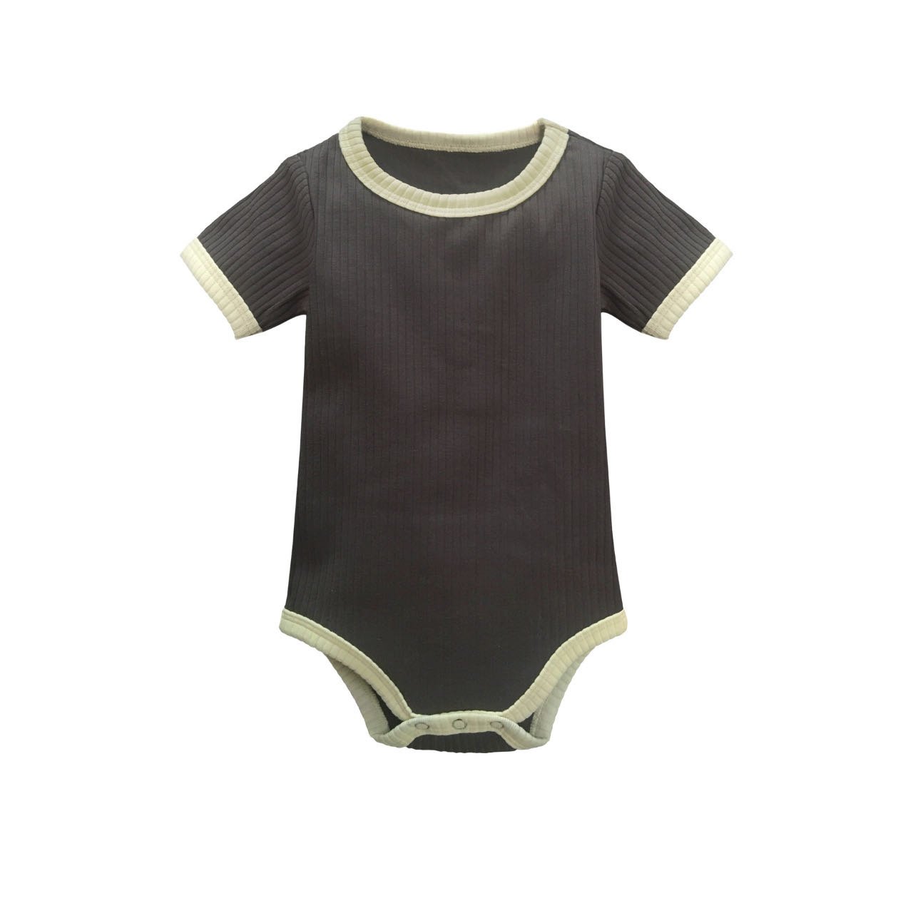 toddler infant ribbed cotton short sleeve bodysuit knitted newborn onesies baby clothes color-blocked baby rompers for 0-24M