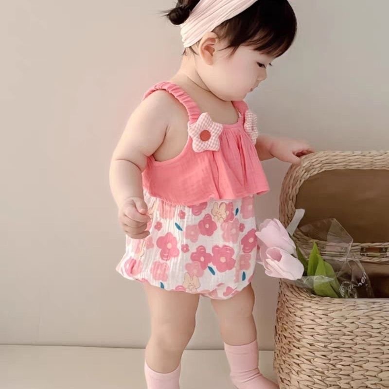 Wholesale Summer newborn cotton infant cute clothing girls baby romper