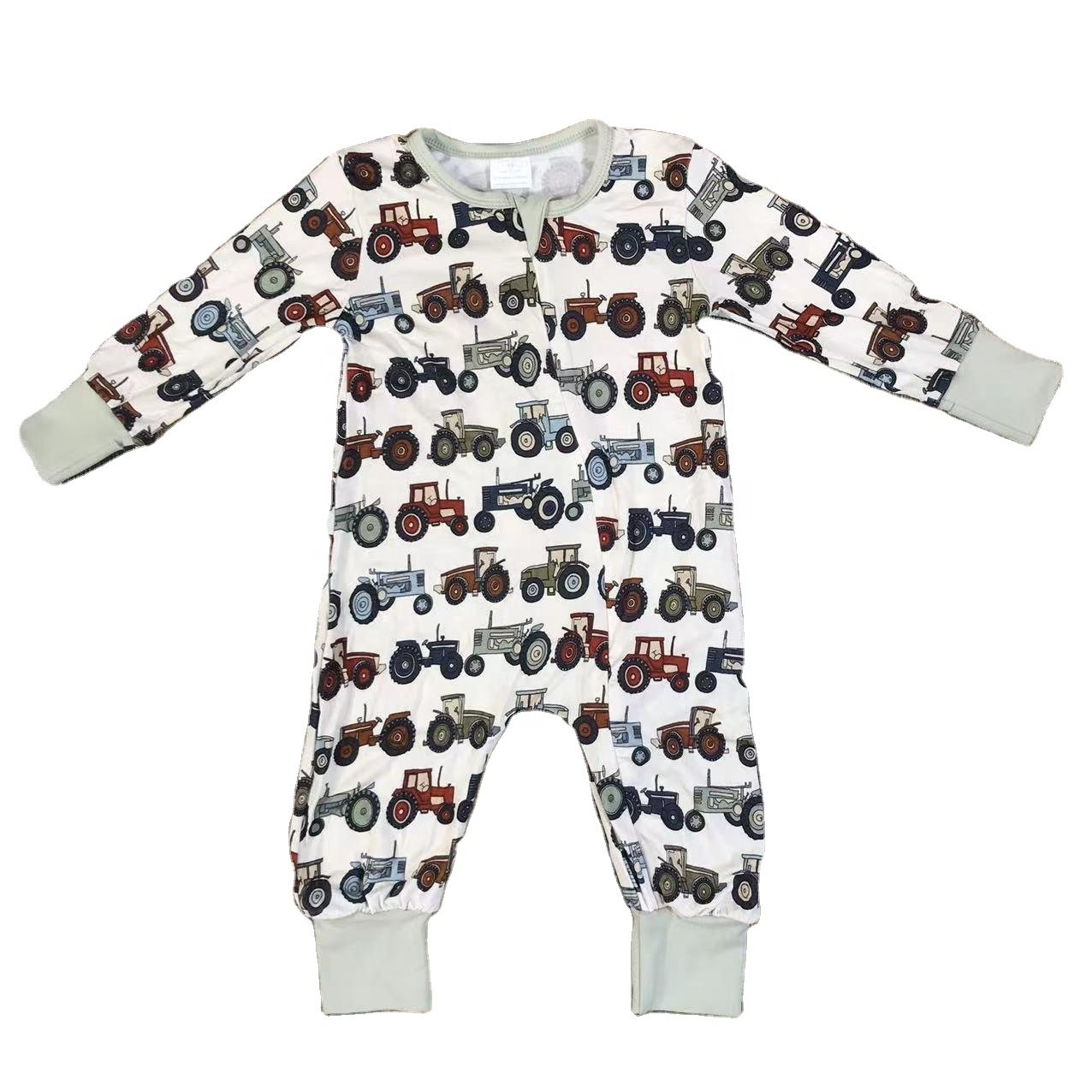 RTS kids wear mamas boy rugby car long sleeves hidden zipper jumpsuit kids clothing baby rompers
