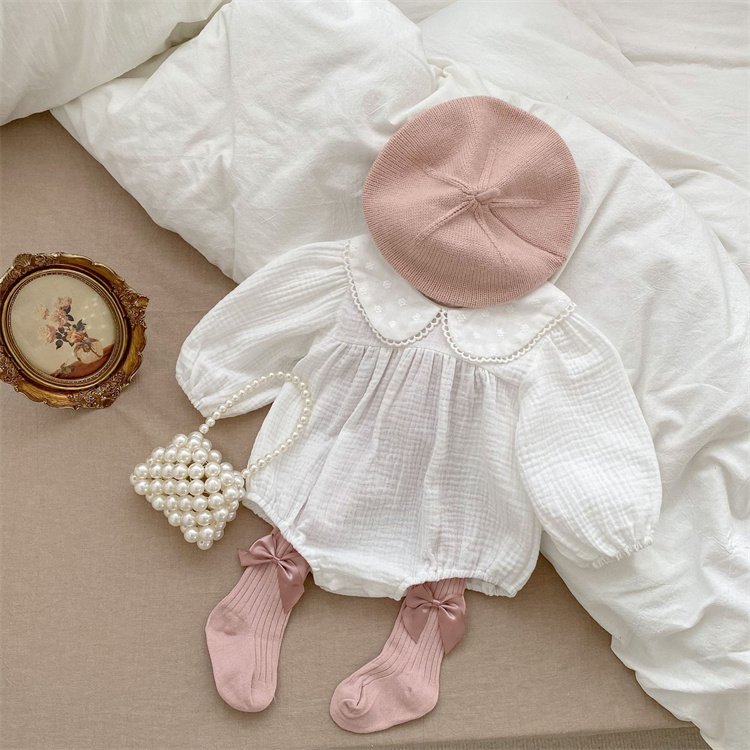 Infant Plain Clothes Toddler Clothing Long Sleeve Organic Cotton Terry Fabric Baby Romper