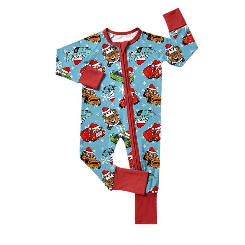 Fold-over Cartoon boho blue Long sleeve cotton baby bodysuit Clothes 100% Organic cotton romper for baby
