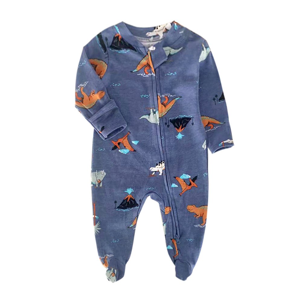 Manufacturers wholesale baby onsies long sleeve zipper baby rompers crawling clothes baby air conditioning clothing footie