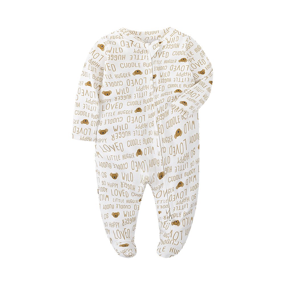 Manufacturers wholesale baby onsies long sleeve zipper baby rompers crawling clothes baby air conditioning clothing footie
