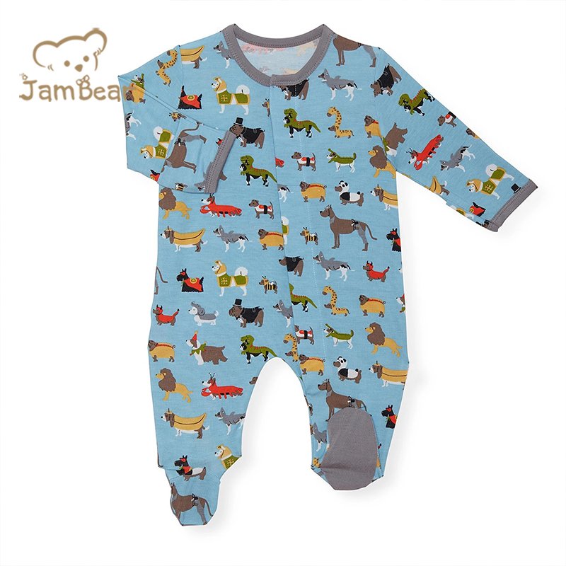 Bamboo baby romper Baby Magnetic Footie Romper magnet sustainable toddle footie magnetic infant zip sleepsuit zip up onesie