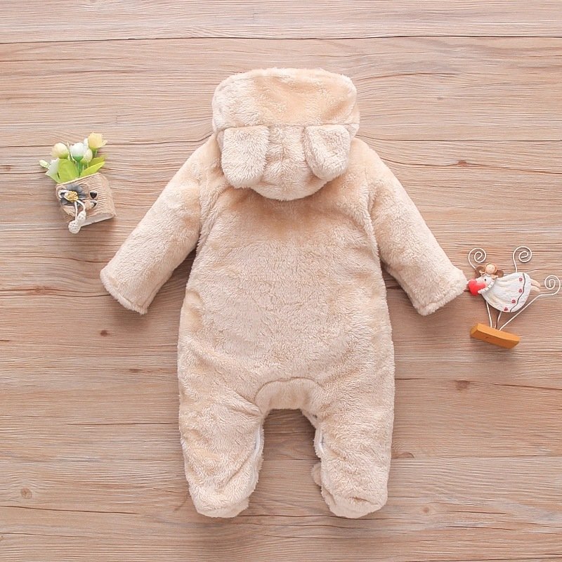 NewBorn Baby Romper hooded Kids Clothing Fleece Jumpsuit Unisex Baby Clothes Girls Boys Winter Baby Rompers