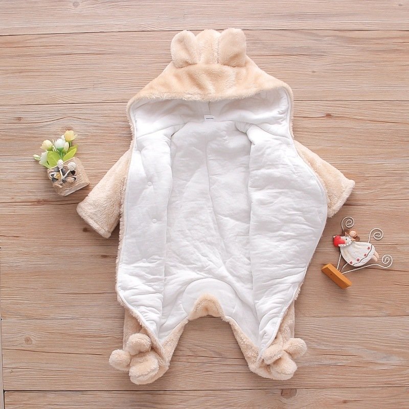 NewBorn Baby Romper hooded Kids Clothing Fleece Jumpsuit Unisex Baby Clothes Girls Boys Winter Baby Rompers