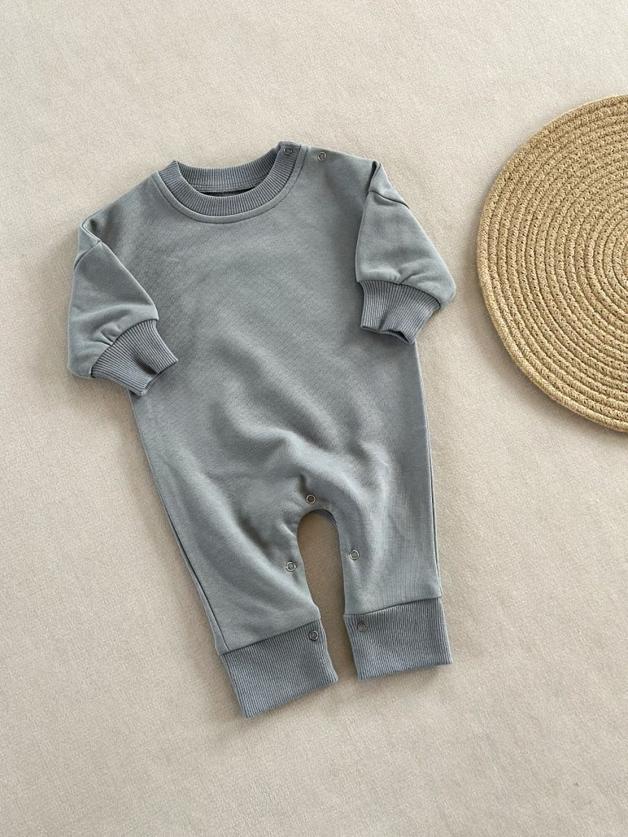 Baby romper simple solid color spring and autumn style cotton infant clothes baby jumpsuit boys and girls outerwear lbc