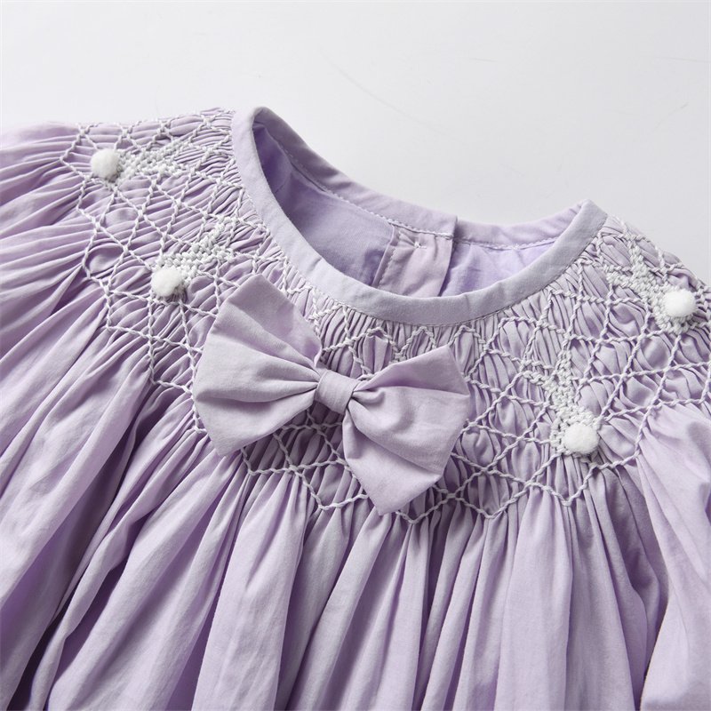 2024 Custom Vintage Baby Girls Spanish Clothes Toddler Hand Made Smocking Jumpsuit Embroidered Rabbit Bubbles Cotton Romper