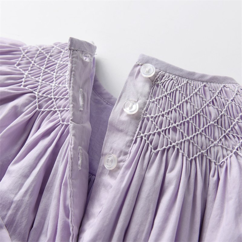 2024 Custom Vintage Baby Girls Spanish Clothes Toddler Hand Made Smocking Jumpsuit Embroidered Rabbit Bubbles Cotton Romper