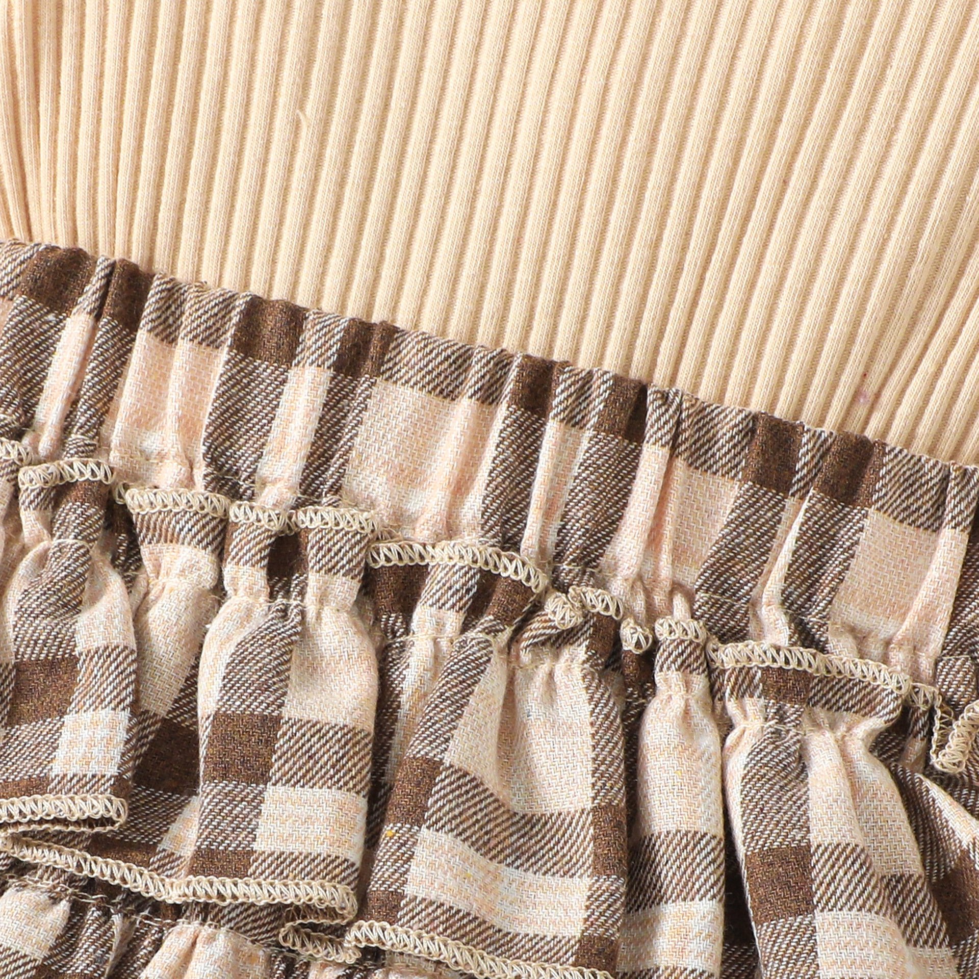 baby romper customisable baby romper for girls New fall long sleeved jumpsuit Plaid dress with suspenders