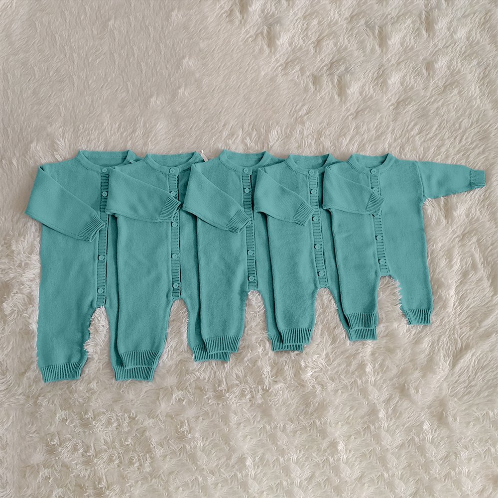 Organic Baby Rompers Cotton Sleeping Full Sleeve Knitted Fabric Romper with Buttons