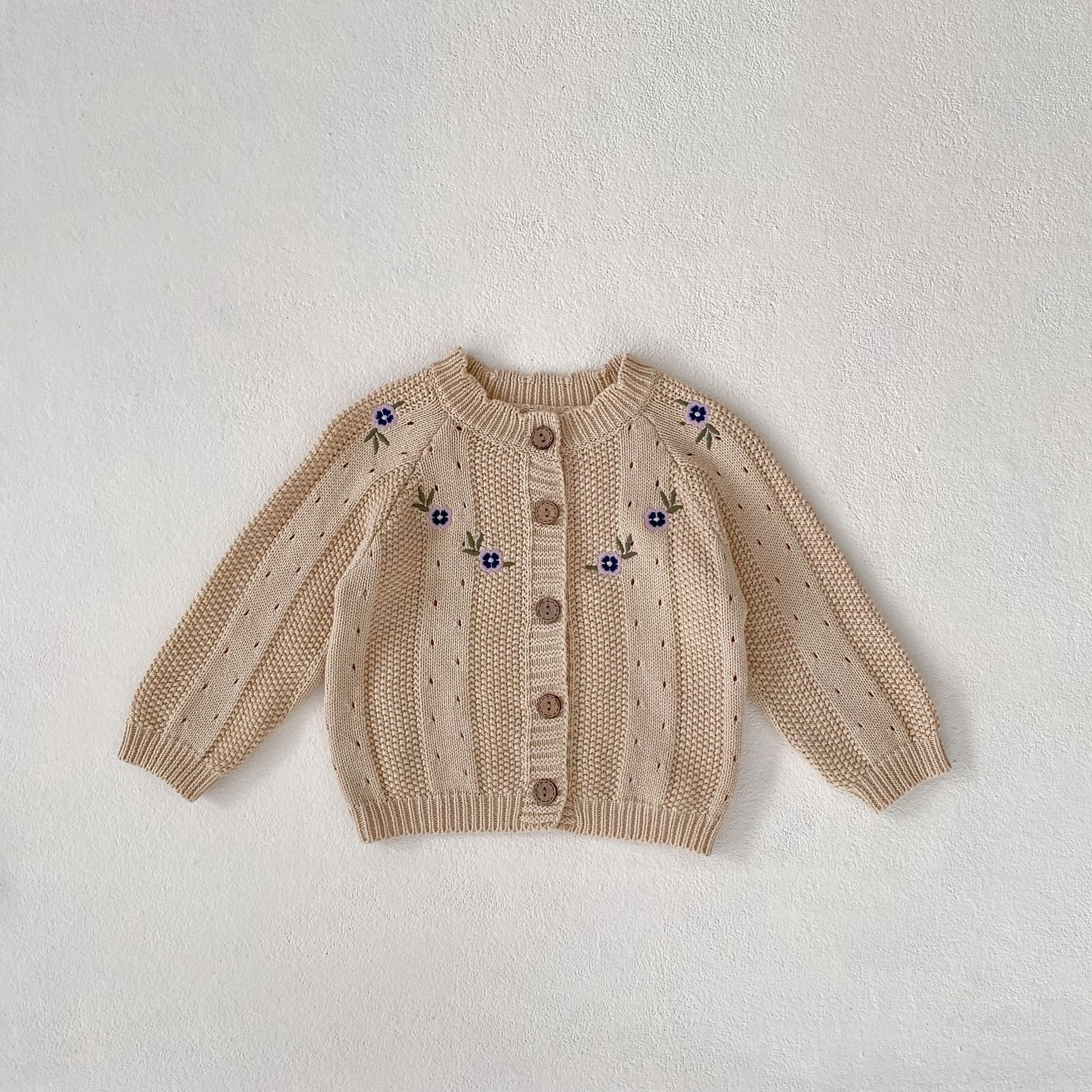 Engepapa Custom Logo Autumn Newborn Baby Knit Sweater Cardigan Infant Knitted Sweater Romper Kids Girl Solid Color Set